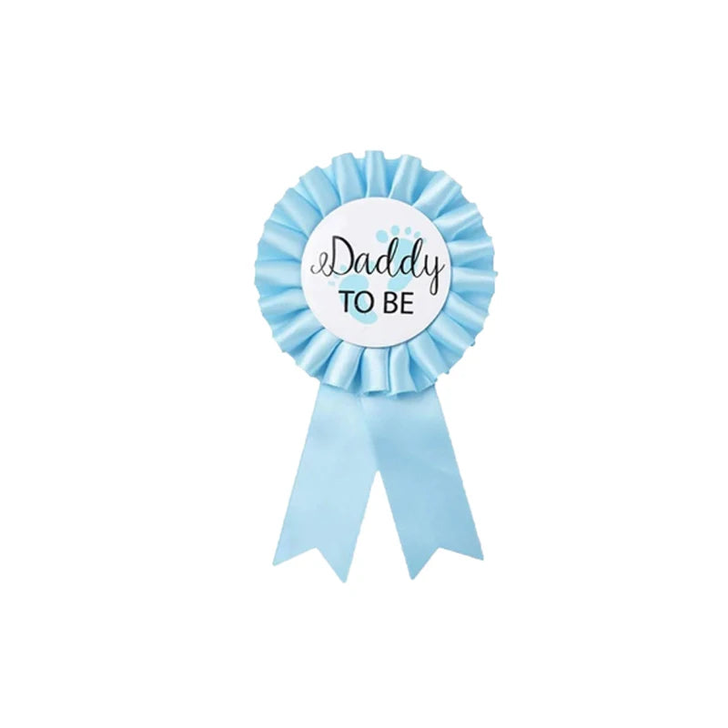 Baby Shower Mom-to-Be Sash & Tinplate Badge Combo Kit – Gender Reveal Party Set