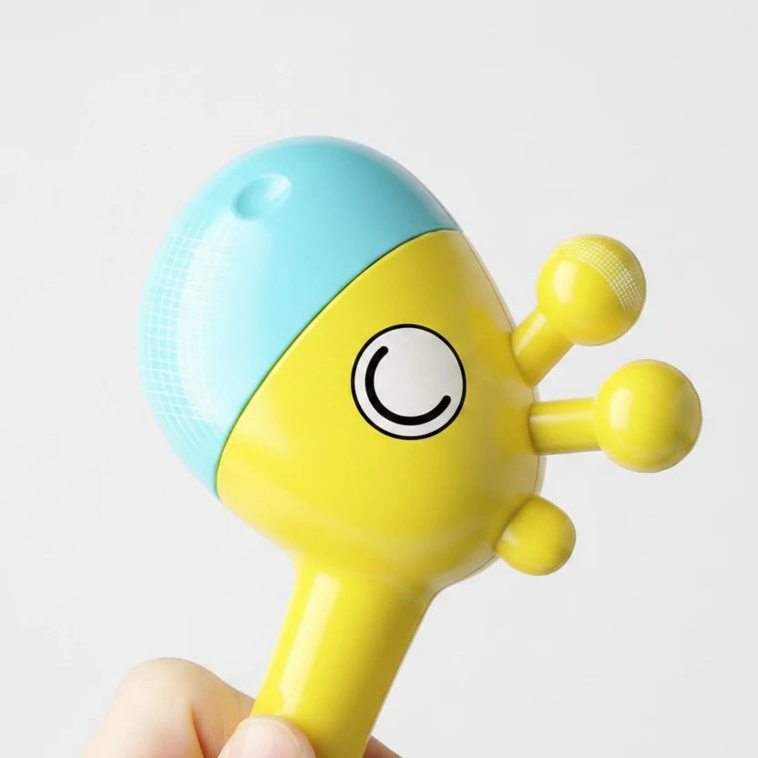 Yellow and blue tool with text on a white background