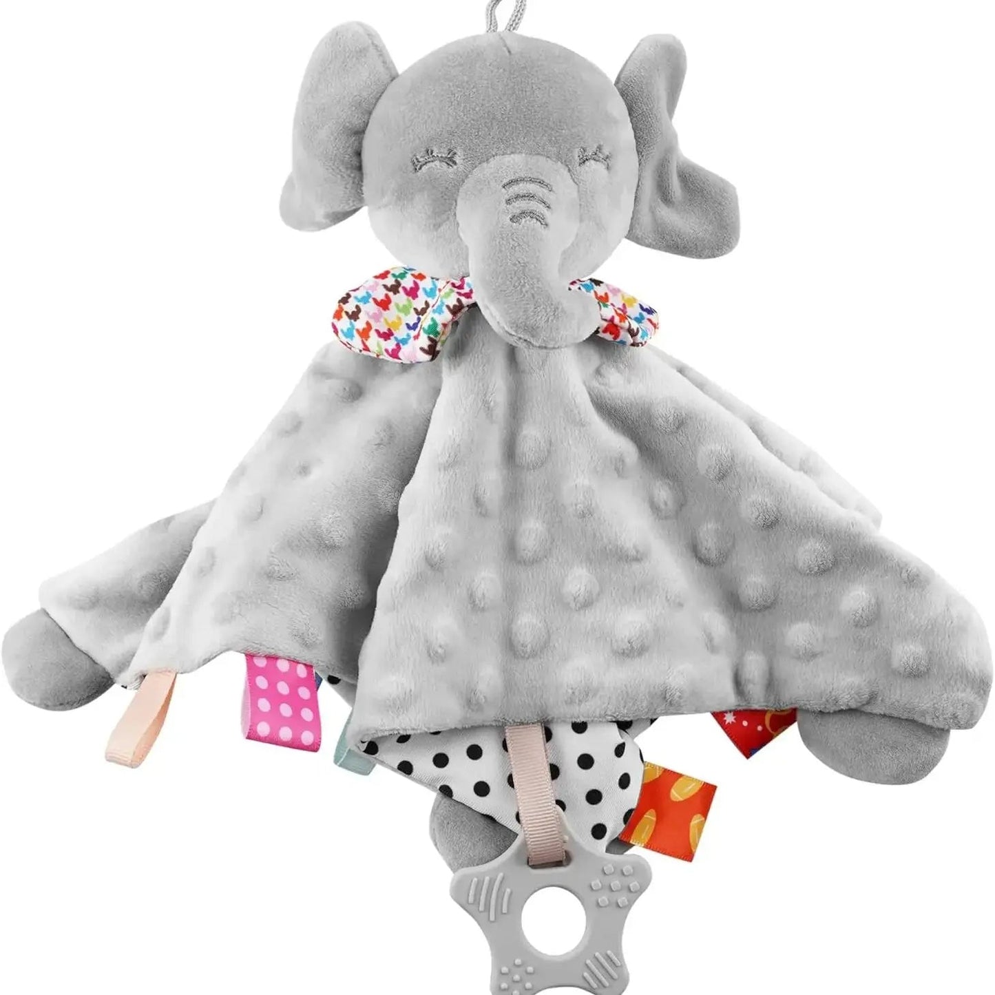 Elephant Baby Comforter Blanket — Soft Soothing Appease Towel & Rattle Toy for Newborns - Babytopia32
