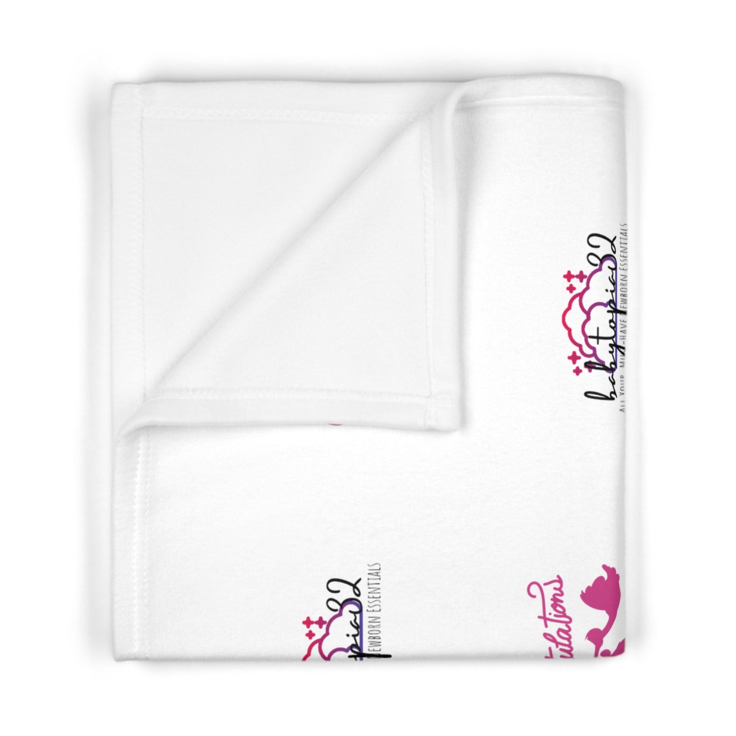 New Baby Girl Pink Congratulations Blanket — 30×40" Soft Fleece Newborn Gift