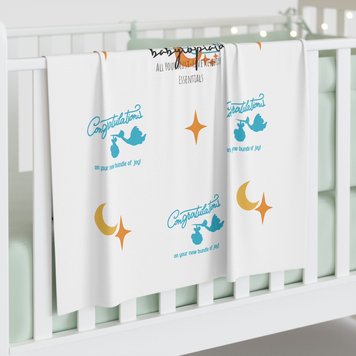 Congratulations New Baby Swaddle Blanket — 30×40" Jersey Wrap | Hospital Photo Prop & Newborn Gift