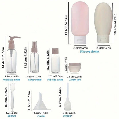 11-Piece Travel Toiletries Bottles Set — Refillable Mini Containers for Shampoo, Lotion & Skincare | Airplane & Carry-On - Babytopia32
