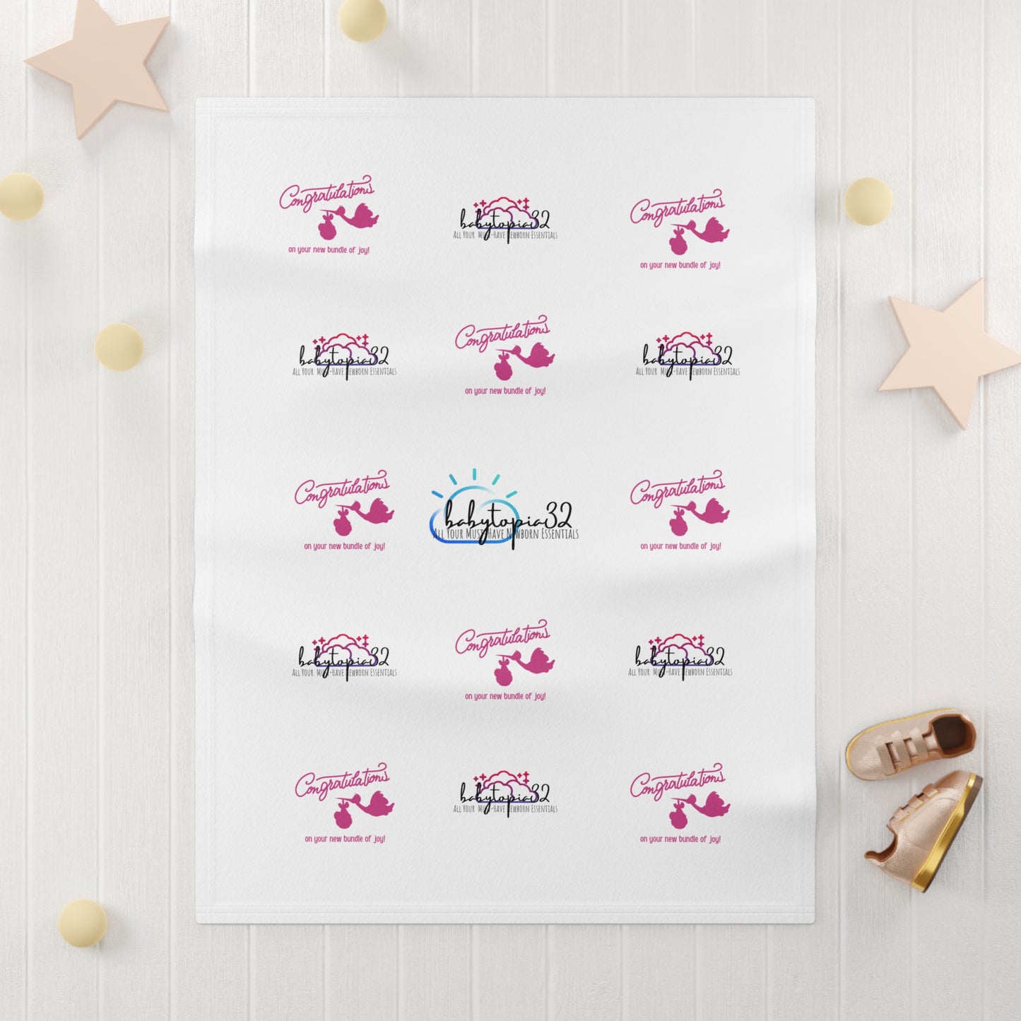 New Baby Girl Pink Congratulations Blanket — 30×40" Soft Fleece Newborn Gift