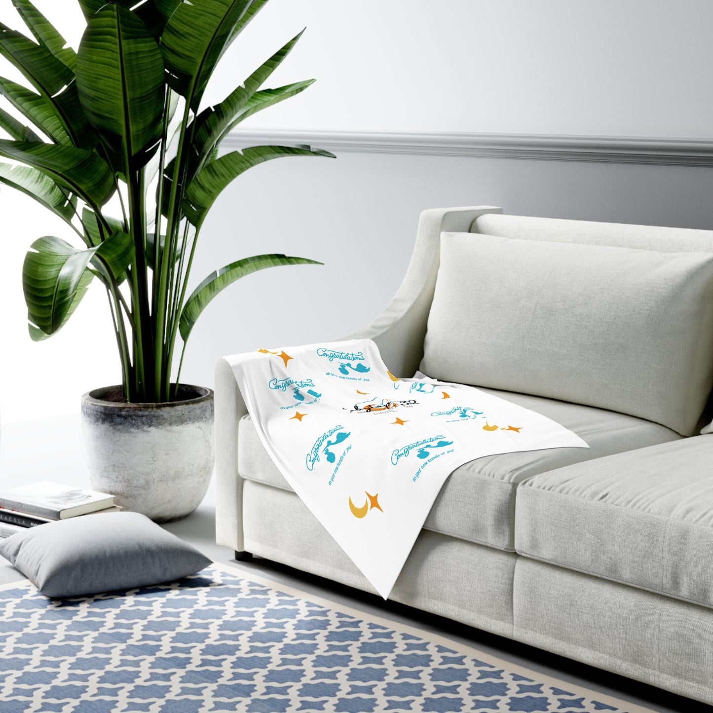 Congratulations New Baby Swaddle Blanket — 30×40" Jersey Wrap | Hospital Photo Prop & Newborn Gift
