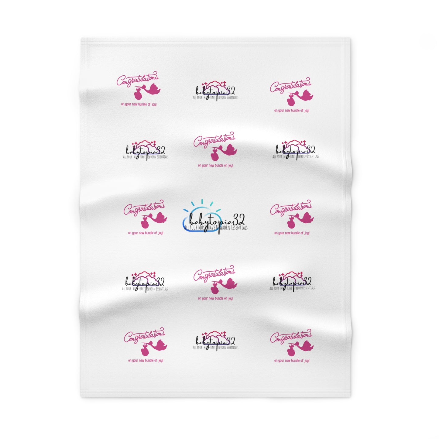 New Baby Girl Pink Congratulations Blanket — 30×40" Soft Fleece Newborn Gift