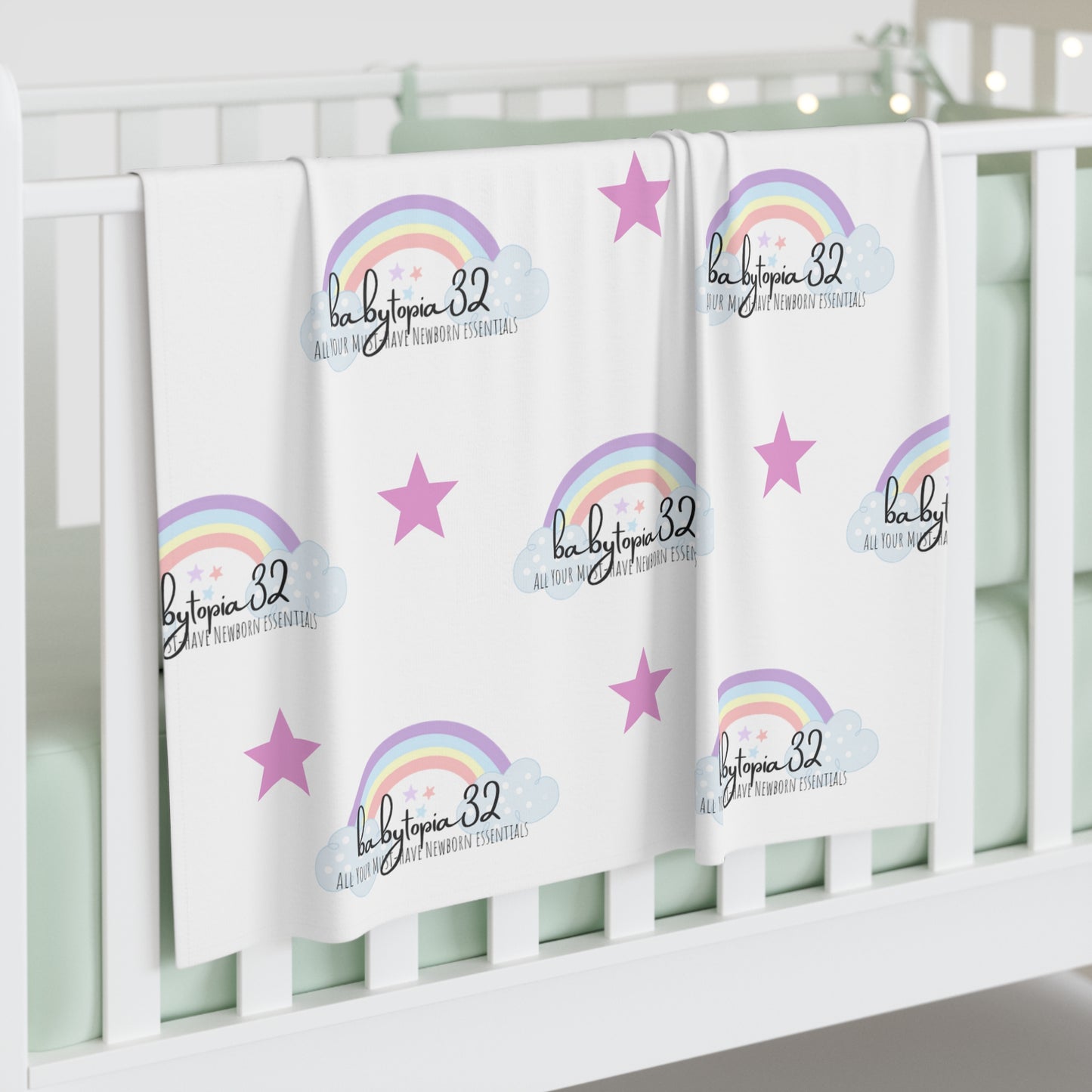 Rainbow Baby Swaddle Blanket — 30×40" Colorful Nursery Wrap | Newborn Gift & Milestone Photo Prop
