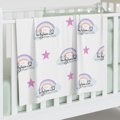Rainbow Baby Swaddle Blanket — 30×40" Colorful Nursery Wrap | Newborn Gift & Milestone Photo Prop