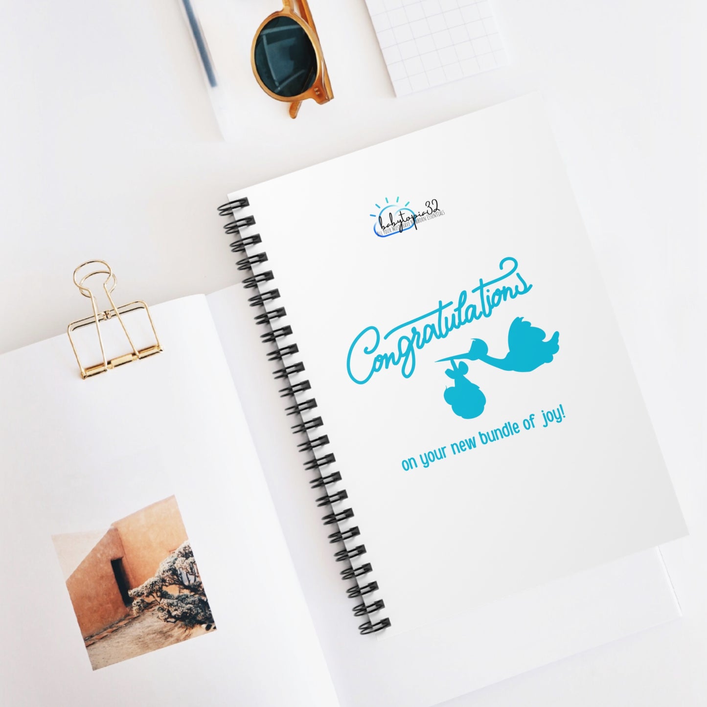 New Baby Congratulations Spiral Notebook — Ruled Journal & Baby Shower Keepsake Gift
