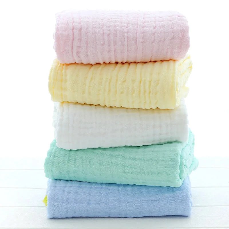 6-Layer Muslin Baby Swaddle Blanket — 105×105cm Soft Cotton Wrap, Bath Towel & Stroller Cover - Babytopia32