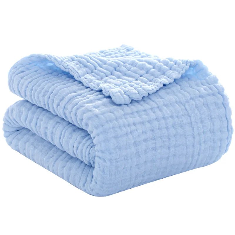 6-Layer Muslin Baby Swaddle Blanket — 105×105cm Soft Cotton Wrap, Bath Towel & Stroller Cover - Babytopia32