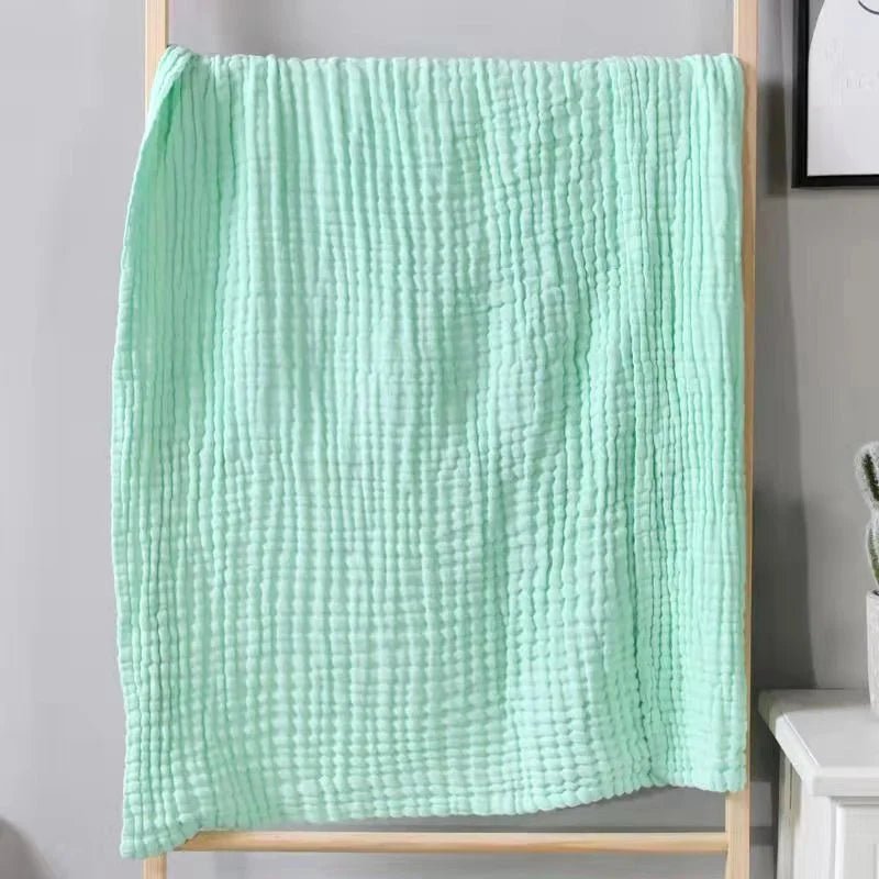 6-Layer Muslin Baby Swaddle Blanket — 105×105cm Soft Cotton Wrap, Bath Towel & Stroller Cover - Babytopia32