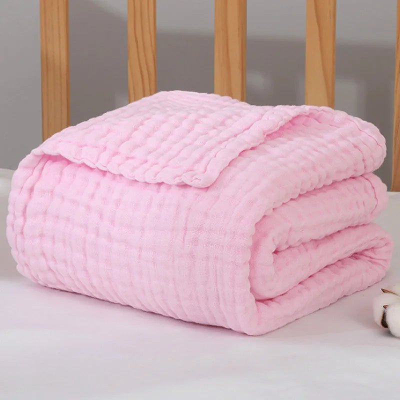 6-Layer Muslin Baby Swaddle Blanket — 105×105cm Soft Cotton Wrap, Bath Towel & Stroller Cover - Babytopia32