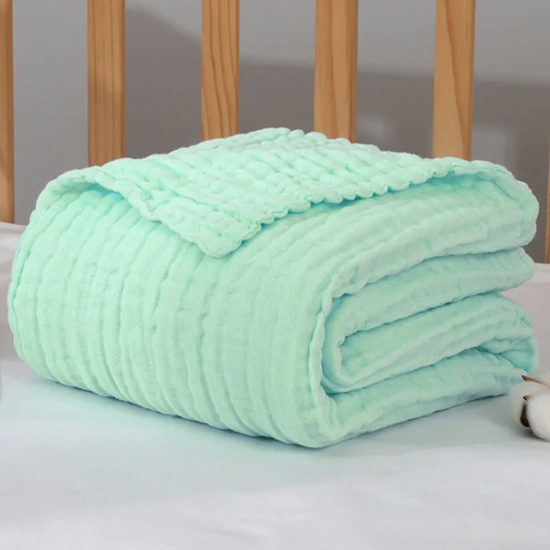 6-Layer Muslin Baby Swaddle Blanket — 105×105cm Soft Cotton Wrap, Bath Towel & Stroller Cover - Babytopia32