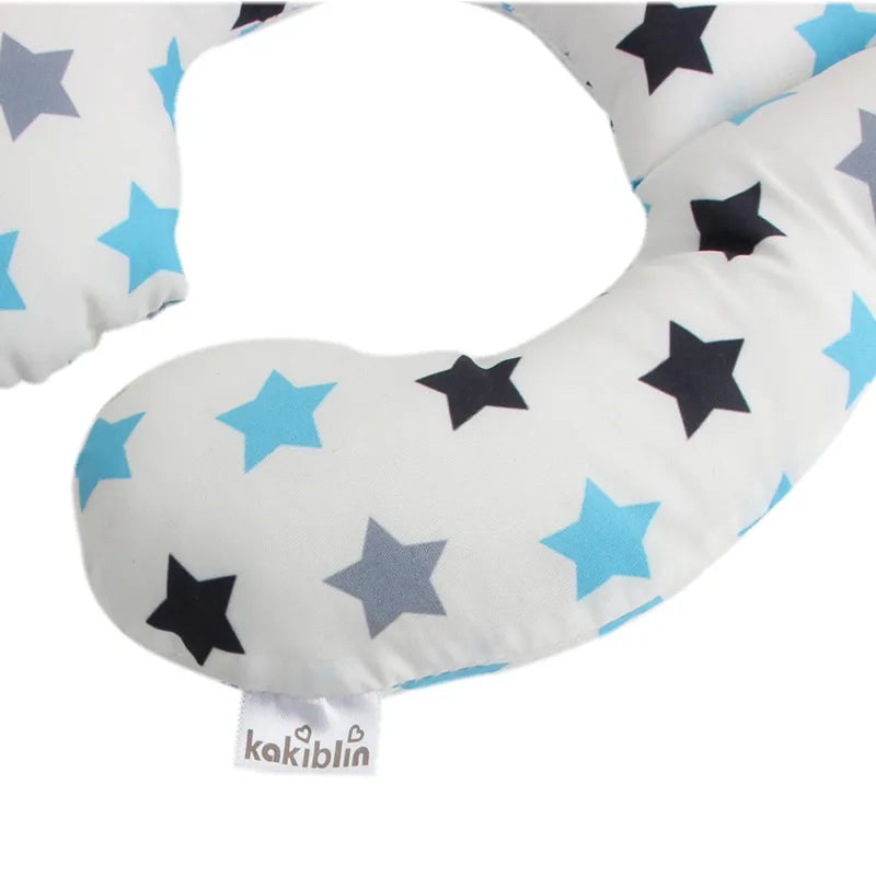 Neck pillow with star pattern and 'kakiblin' branding on a white background