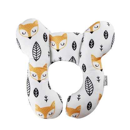 U-shaped pillow with fox pattern on a white background