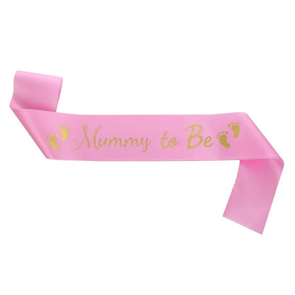 Baby Shower Mom-to-Be Sash & Tinplate Badge Combo Kit – Gender Reveal Party Set