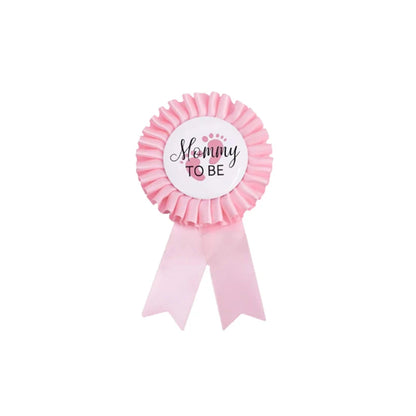 Baby Shower Mom-to-Be Sash & Tinplate Badge Combo Kit – Gender Reveal Party Set