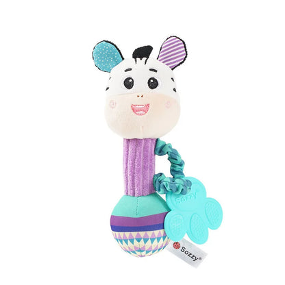 Baby Soft Stuffed Animal Rattle — Musical Crinkle Squeaky Sensory Toy | Hand Grip Shaker for Babies 0–24 Months
