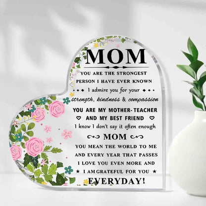 I Love You Mom Acrylic Keepsake Gift – Heartfelt Birthday & Mother’s Day Gift from Son or Daughter