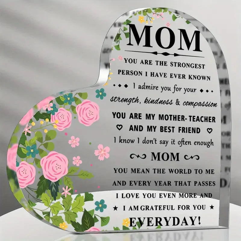 I Love You Mom Acrylic Keepsake Gift – Heartfelt Birthday & Mother’s Day Gift from Son or Daughter