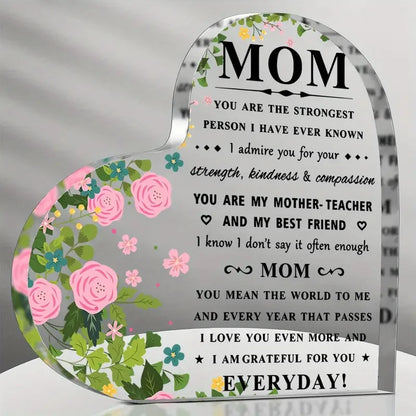 I Love You Mom Acrylic Keepsake Gift – Heartfelt Birthday & Mother’s Day Gift from Son or Daughter