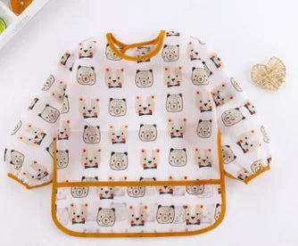 Baby bib with animal pattern on a white background