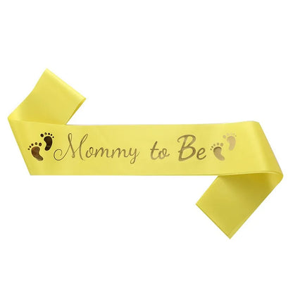 Baby Shower Mom-to-Be Sash & Tinplate Badge Combo Kit – Gender Reveal Party Set