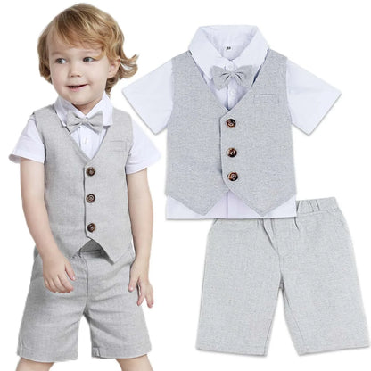 Toddler Boy 3-Piece Formal Suit Set – Wedding, Birthday & Party Outfit (12M–6Y)