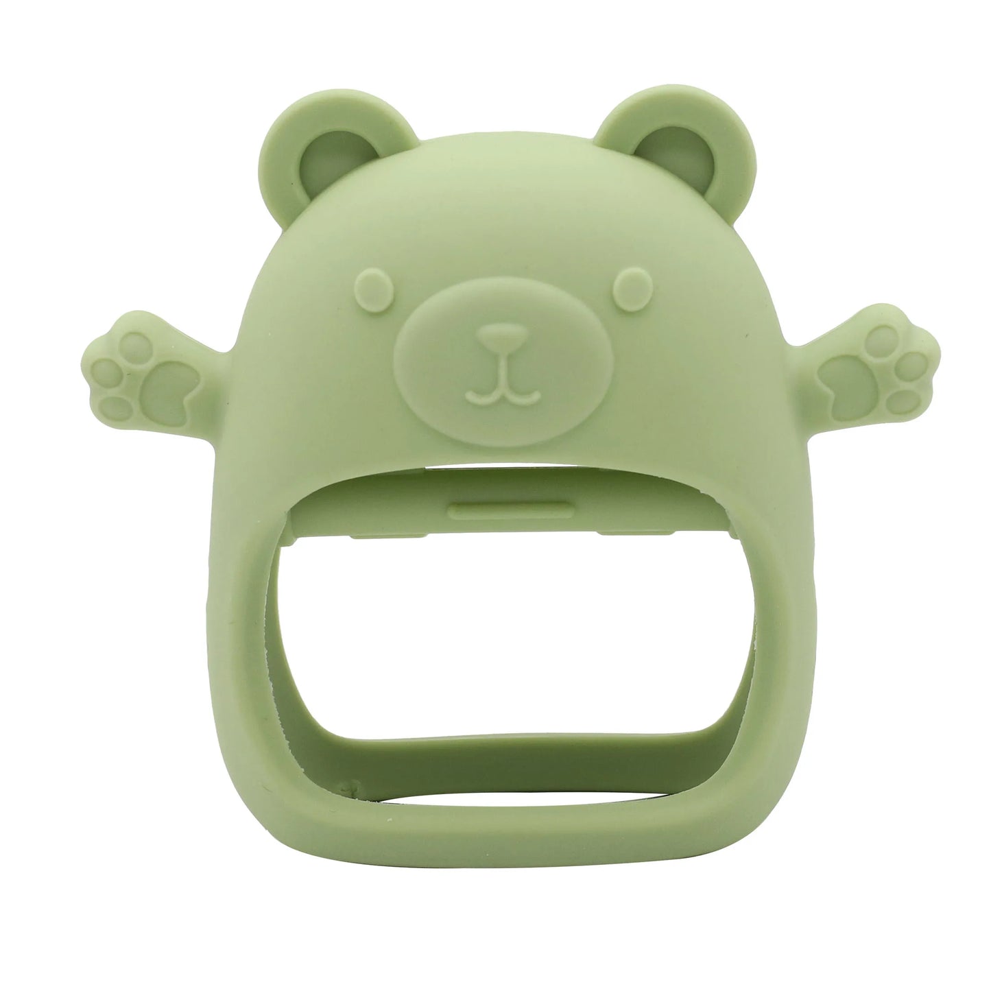 Green bear-shaped bottle opener on a white background
