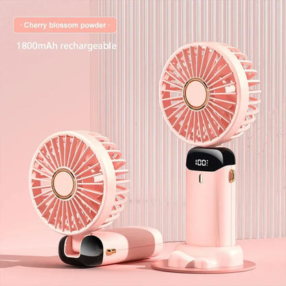 OIMG Foldable Neck Fan – 3-in-1 Handheld, Neck & Desktop USB Rechargeable Fan with LED Display