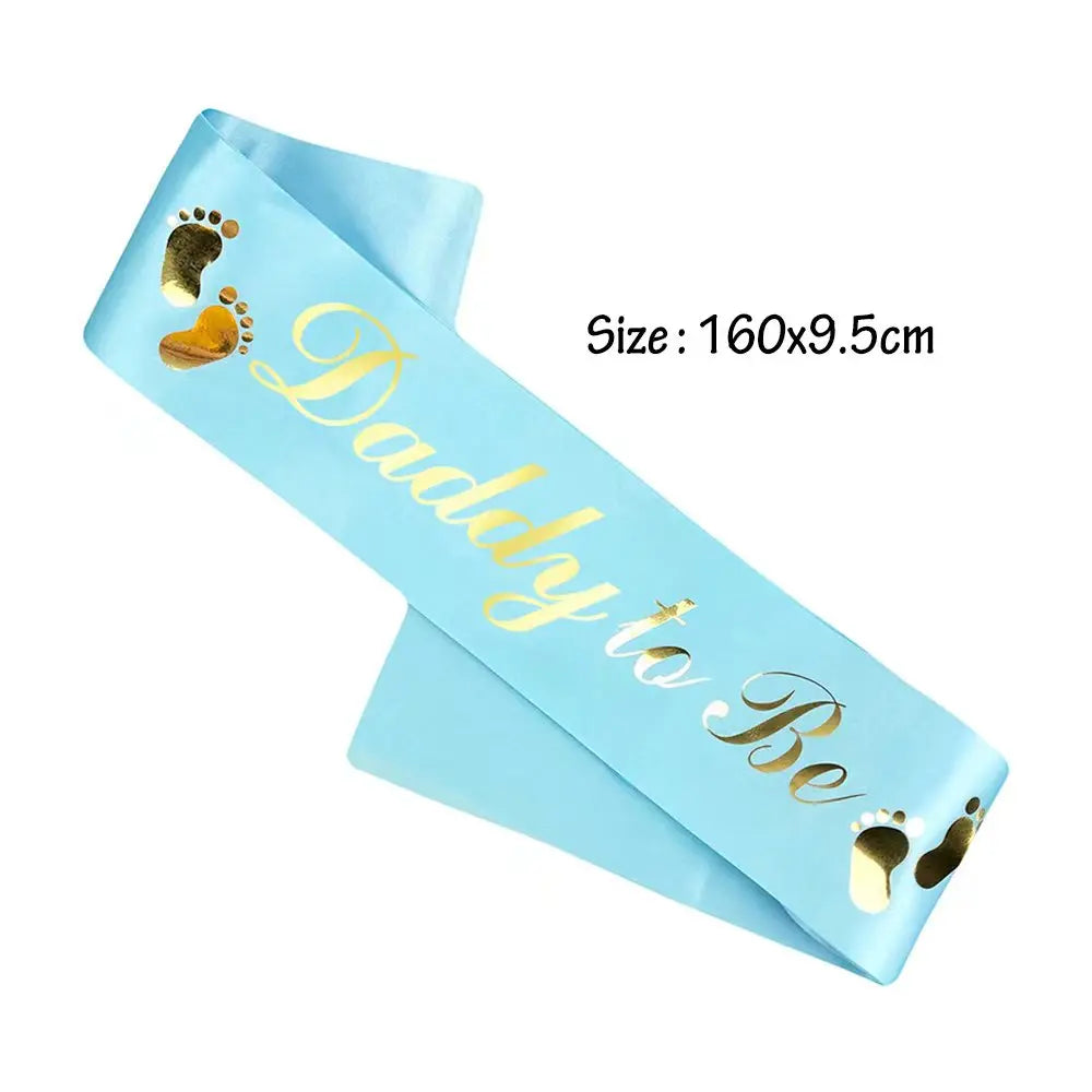 Baby Shower Mom-to-Be Sash & Tinplate Badge Combo Kit – Gender Reveal Party Set