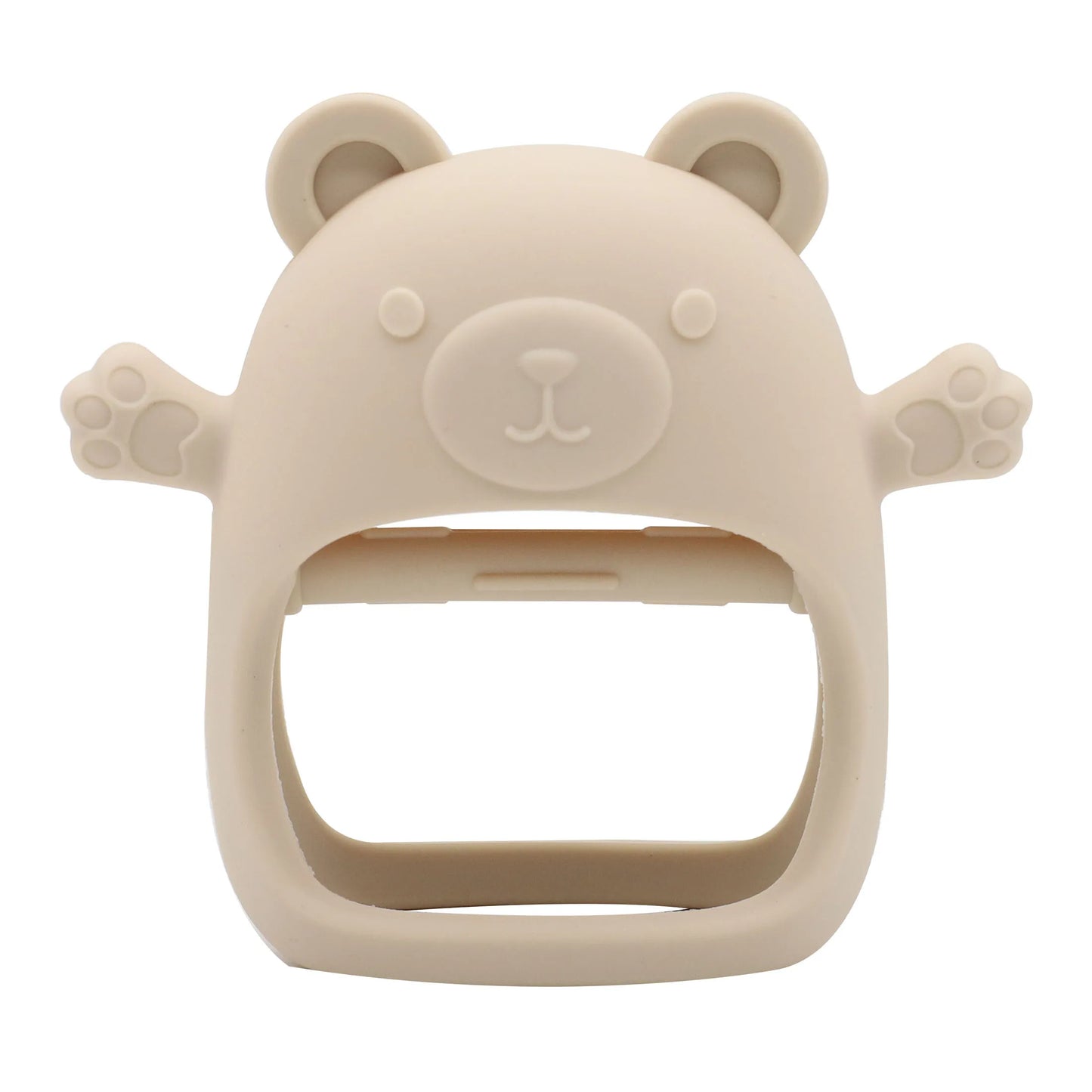 Beige bear-shaped bottle opener on a white background