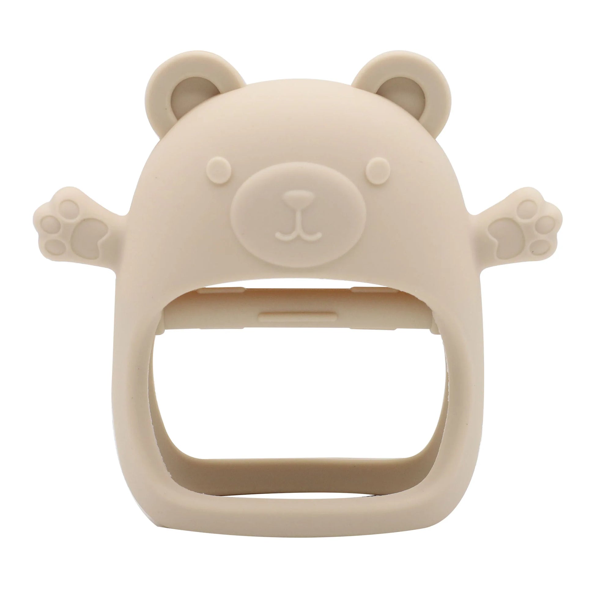 Beige bear-shaped bottle opener on a white background