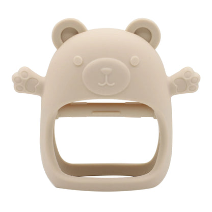 Beige bear-shaped bottle opener on a white background