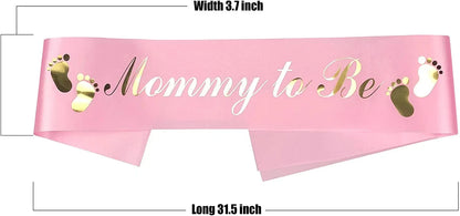 Baby Shower Mom-to-Be Sash & Tinplate Badge Combo Kit – Gender Reveal Party Set