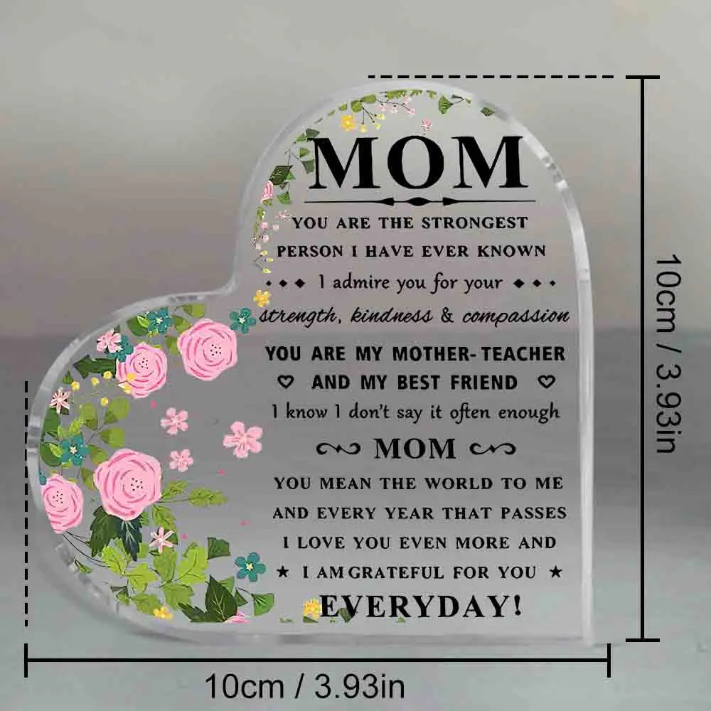 I Love You Mom Acrylic Keepsake Gift – Heartfelt Birthday & Mother’s Day Gift from Son or Daughter