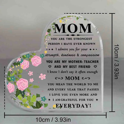 I Love You Mom Acrylic Keepsake Gift – Heartfelt Birthday & Mother’s Day Gift from Son or Daughter