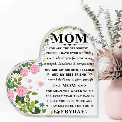 I Love You Mom Acrylic Keepsake Gift – Heartfelt Birthday & Mother’s Day Gift from Son or Daughter