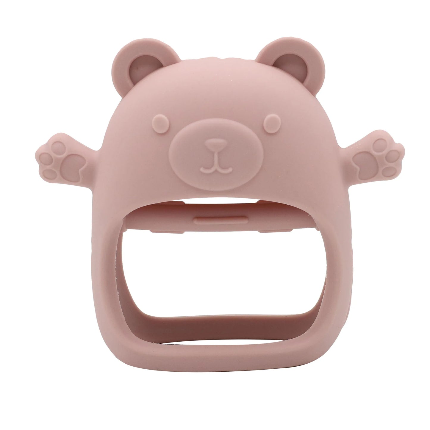 Pink bear-shaped bottle opener on a white background
