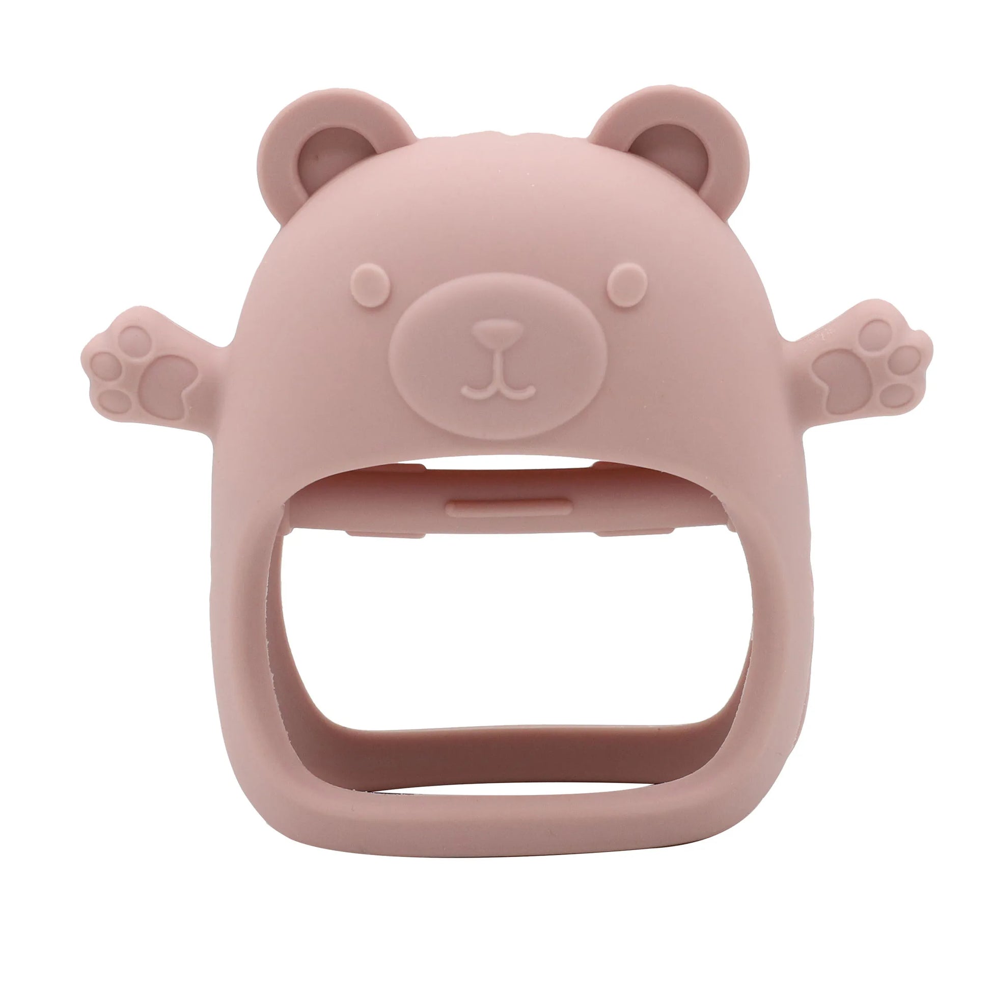 Pink bear-shaped bottle opener on a white background