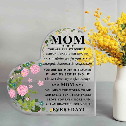 I Love You Mom Acrylic Keepsake Gift – Heartfelt Birthday & Mother’s Day Gift from Son or Daughter