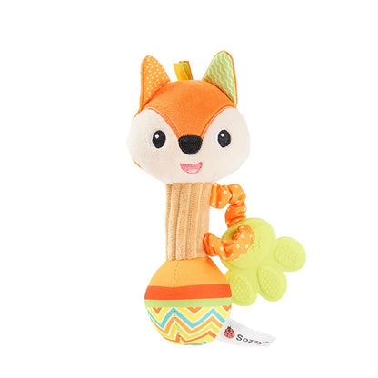 Baby Soft Stuffed Animal Rattle — Musical Crinkle Squeaky Sensory Toy | Hand Grip Shaker for Babies 0–24 Months