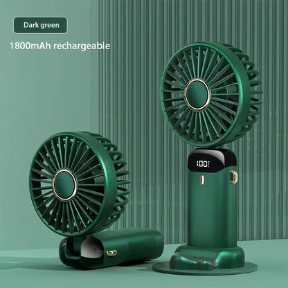 OIMG Foldable Neck Fan – 3-in-1 Handheld, Neck & Desktop USB Rechargeable Fan with LED Display