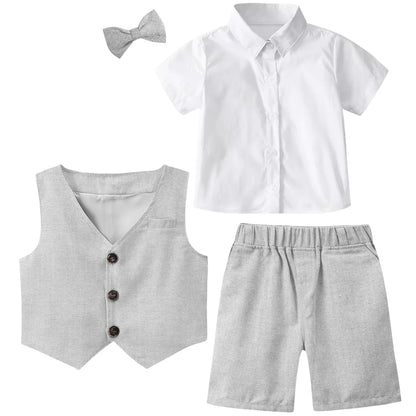 Toddler Boy 3-Piece Formal Suit Set – Wedding, Birthday & Party Outfit (12M–6Y)
