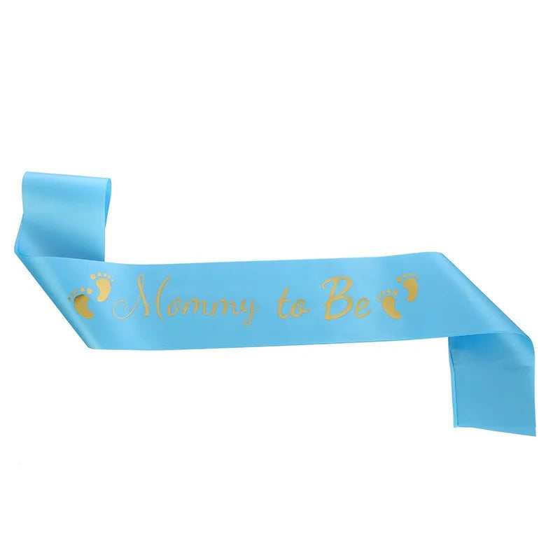 Baby Shower Mom-to-Be Sash & Tinplate Badge Combo Kit – Gender Reveal Party Set