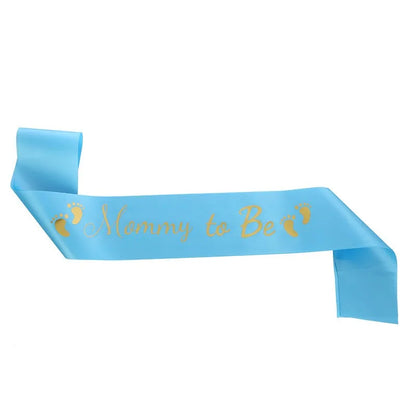 Baby Shower Mom-to-Be Sash & Tinplate Badge Combo Kit – Gender Reveal Party Set