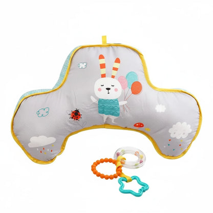 Baby Tummy Time Pillow — Double-Sided High Contrast Sensory Toy | Head-Up Training for Newborns