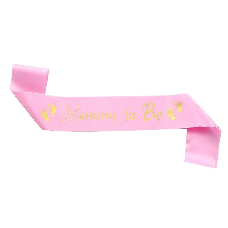 Baby Shower Mom-to-Be Sash & Tinplate Badge Combo Kit – Gender Reveal Party Set