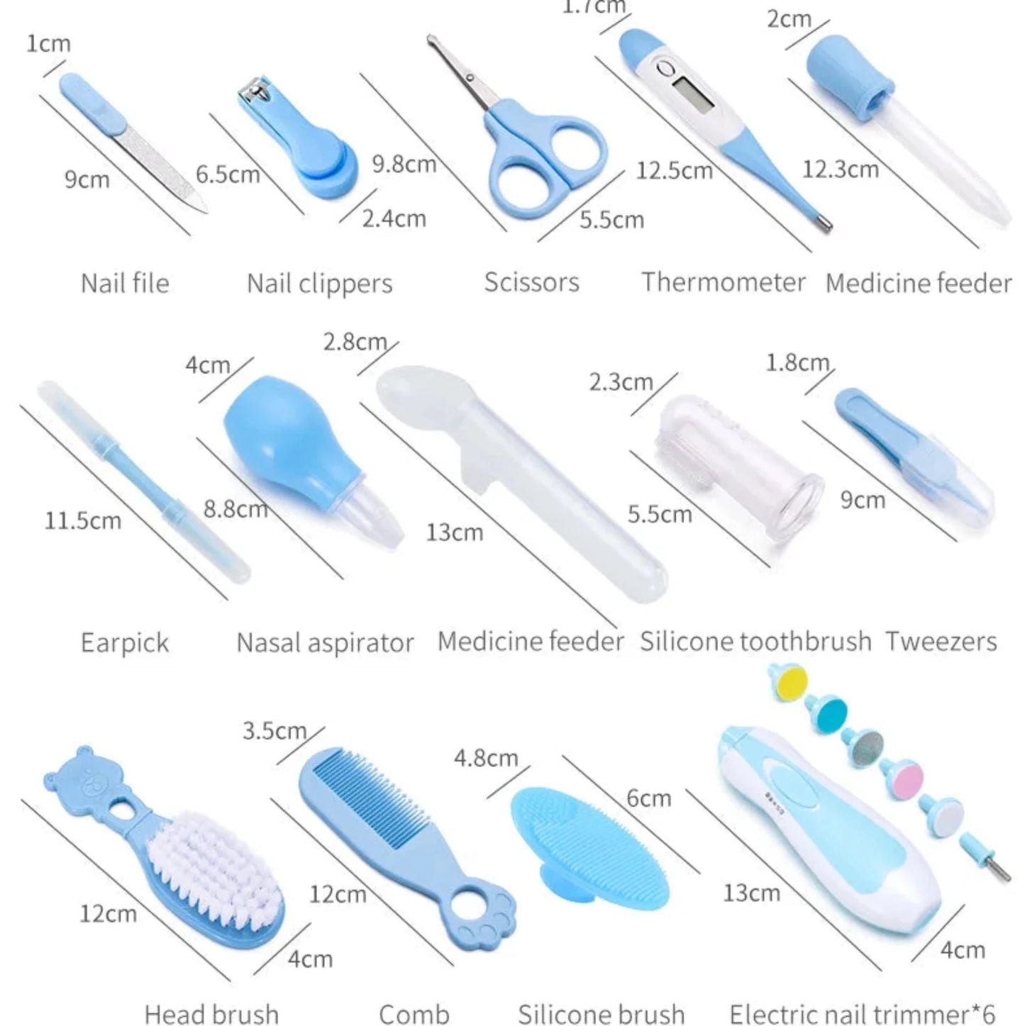 Baby Care Kit 20-Piece Set – Nasal Aspirator, Nail Clipper, Scissors & Daily Cleaning Essentials - Babytopia32