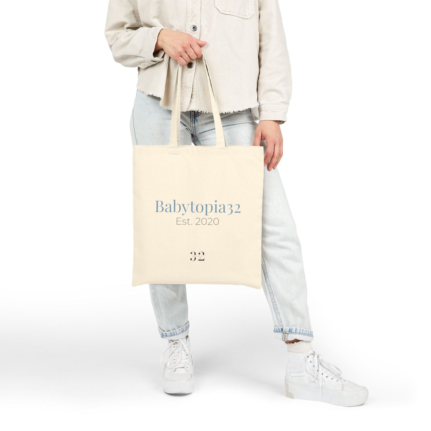 Babytopia32 logo Cotton Canvas Tote Bag | Brand Logo Tote - Babytopia32